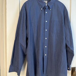 Brooks Brothers Blue Checkered Men's Shirt XL